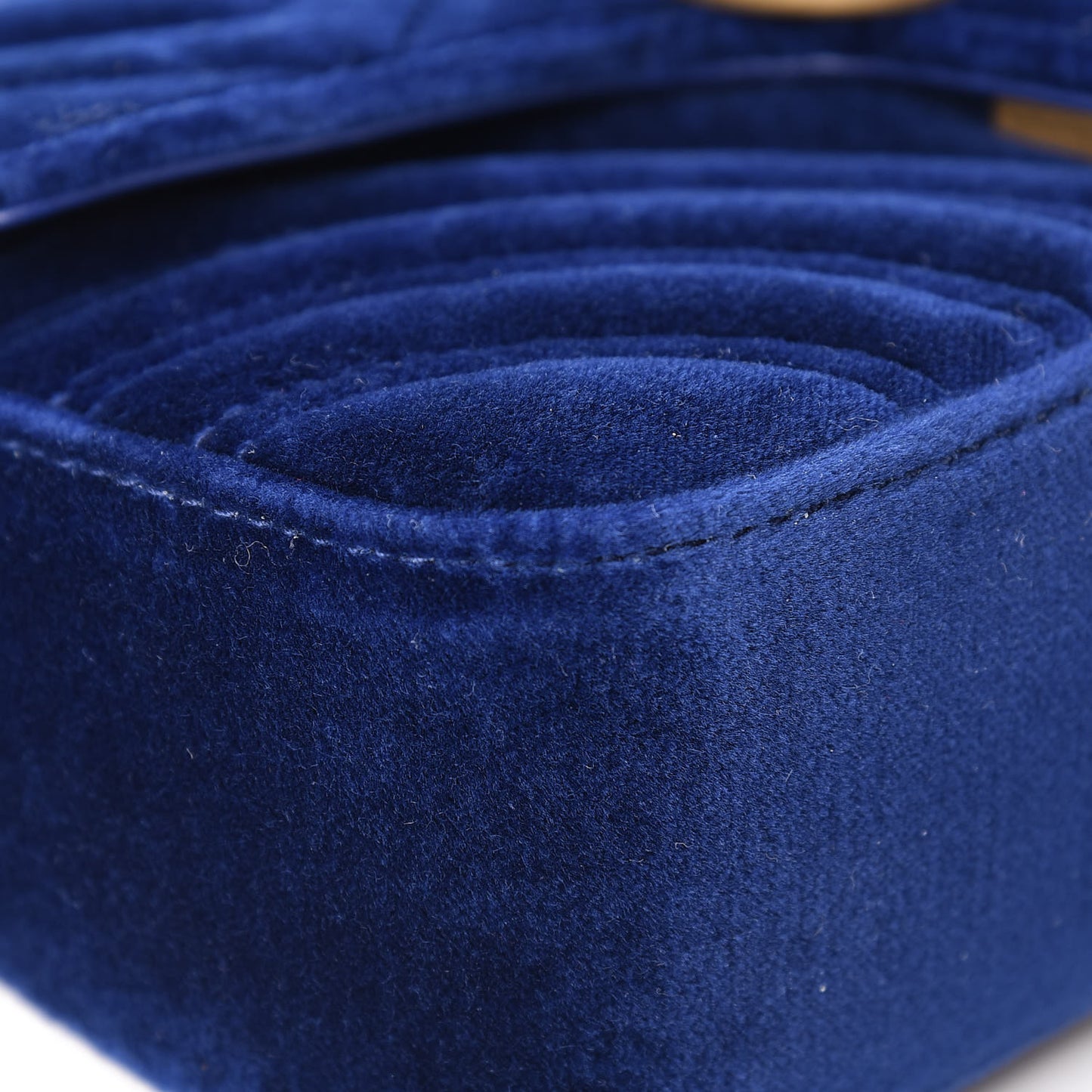Velvet Matelasse Mini GG Marmont Shoulder Bag Cobalt Blue