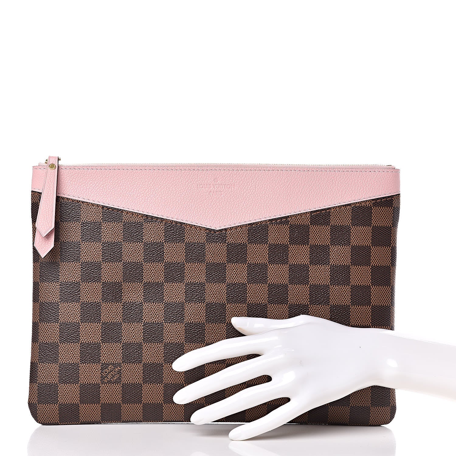 Louis Vuitton Damier Ebene Daily Pouch Rose Poudre 2 of 10