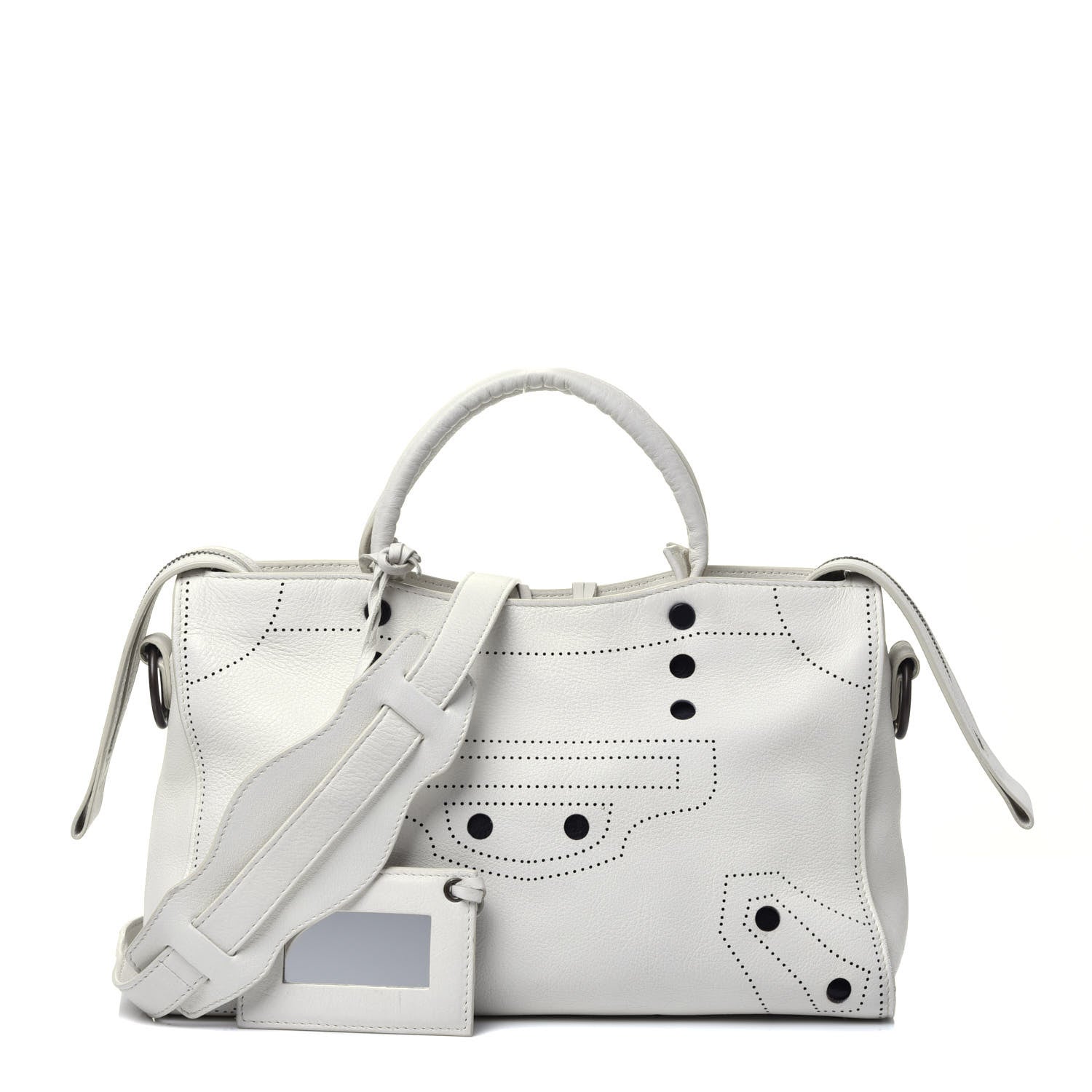 Balenciaga Veau Soyeux Perforated Blackout Hardware S City White 1 of 10