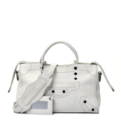 Balenciaga Veau Soyeux Perforated Blackout Hardware S City White 1 of 10