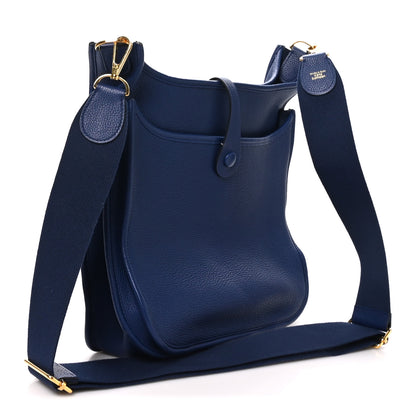 Hermes Taurillon Clemence Evelyne III PM Bleu Encre 3 of 10
