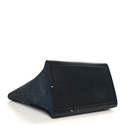Celine Nubuck Crocodile Embossed Medium Trapeze Navy 4 of 16