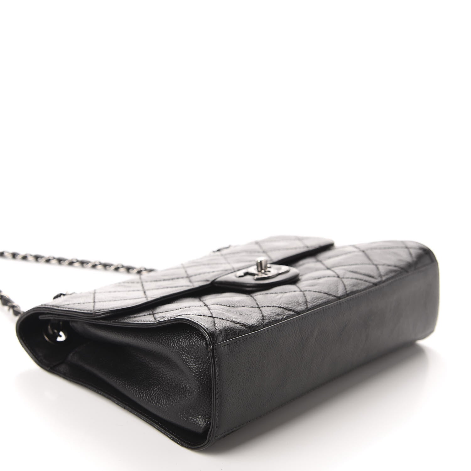 Chanel Crumpled Grained Calfskin Medium CC Crave Flap Black 4 of 10