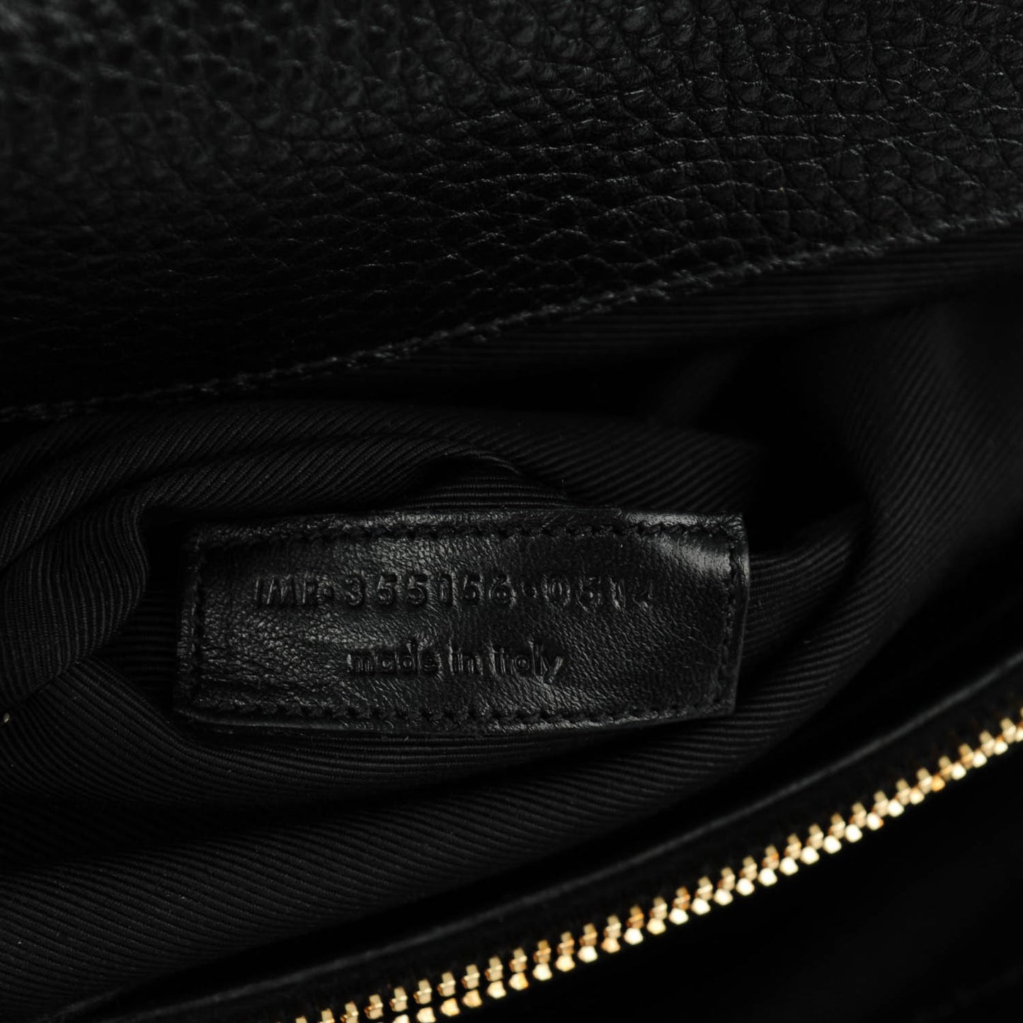 Grained Calfskin Medium Moujik Top Handle Bag Black