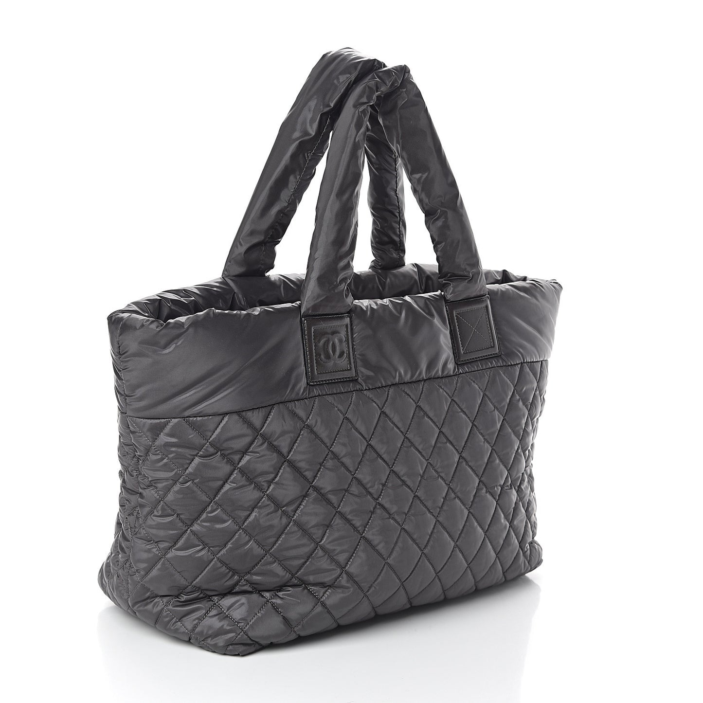 Nylon Quilted Large Coco Cocoon Tote Grey