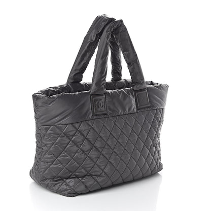 Chanel Nylon Quilted Large Coco Cocoon Tote Grey 2 of 8