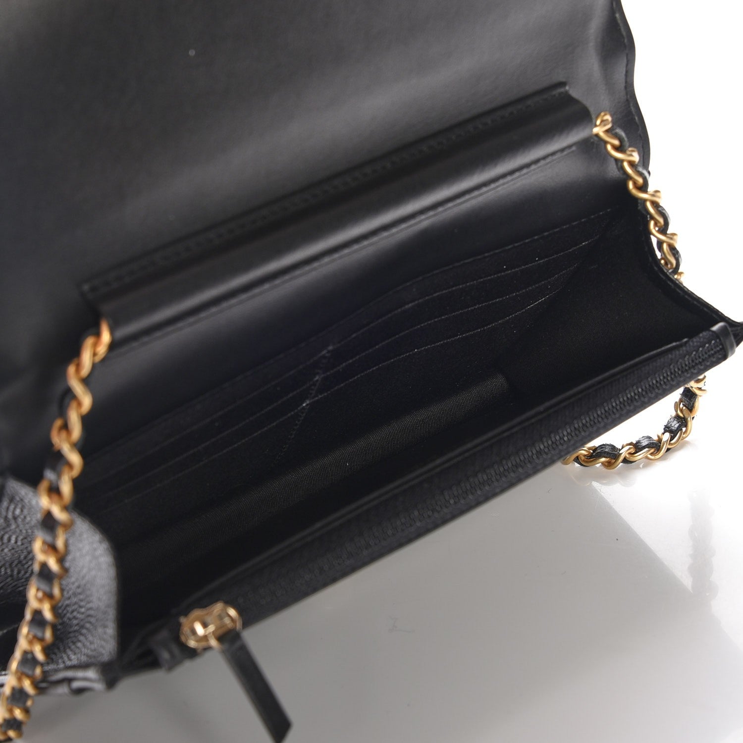 Chanel Caviar Chevron Quilted Boy Wallet On Chain WOC Black 5 of 9