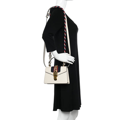 Gucci Calfskin Mini Sylvie Top Handle Bag White 2 of 15