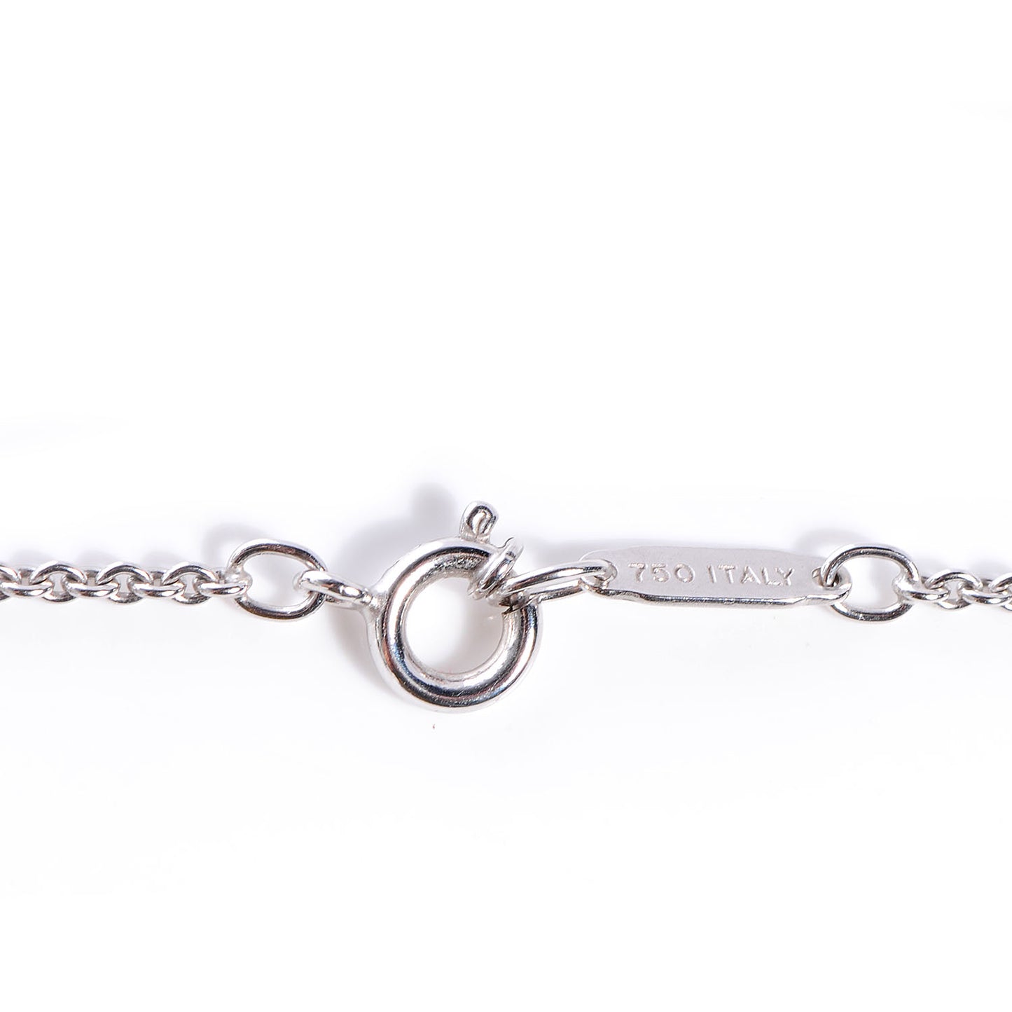 18k White Gold Diamond Bar Pendant Necklace