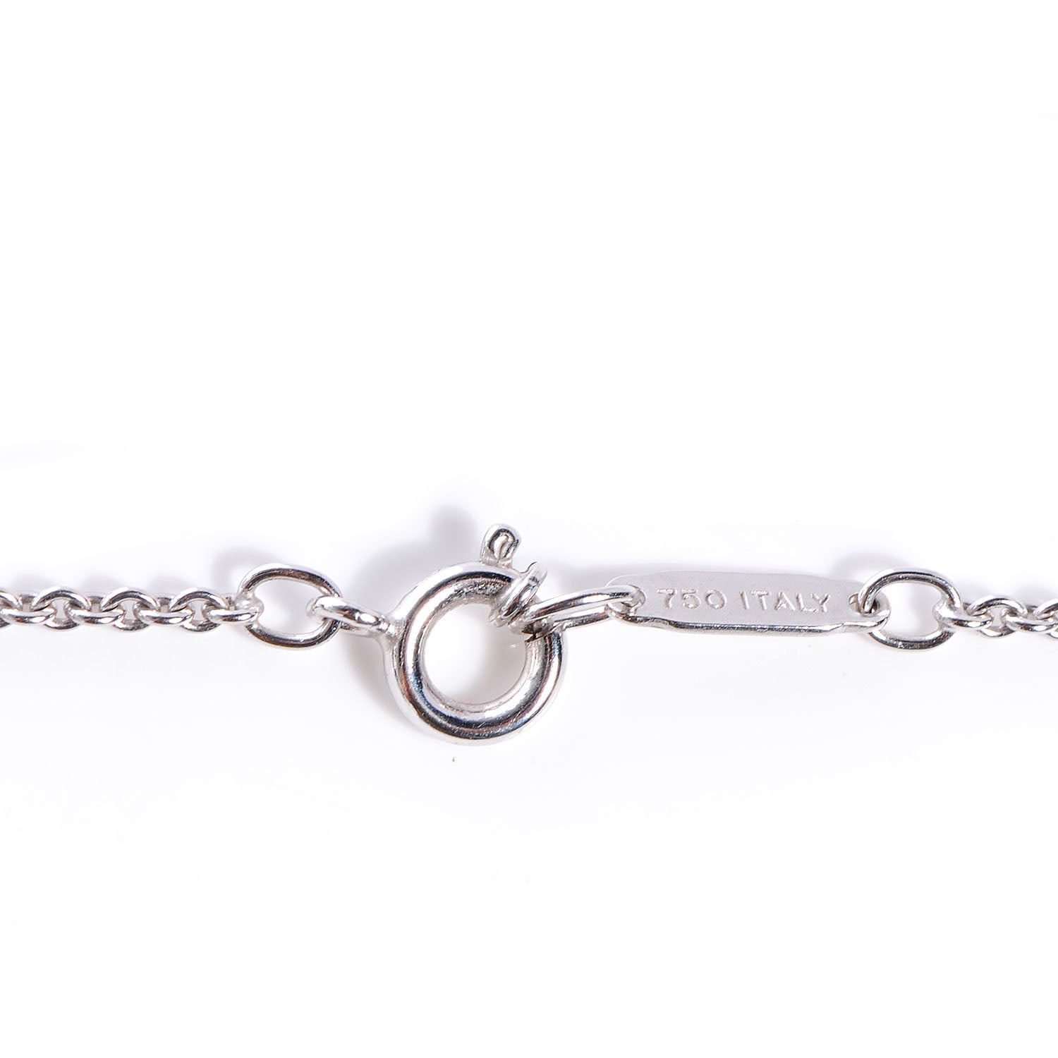 Tiffany 18k White Gold Diamond Bar Pendant Necklace 6 of 7