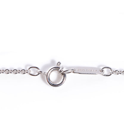 Tiffany 18k White Gold Diamond Bar Pendant Necklace 6 of 7