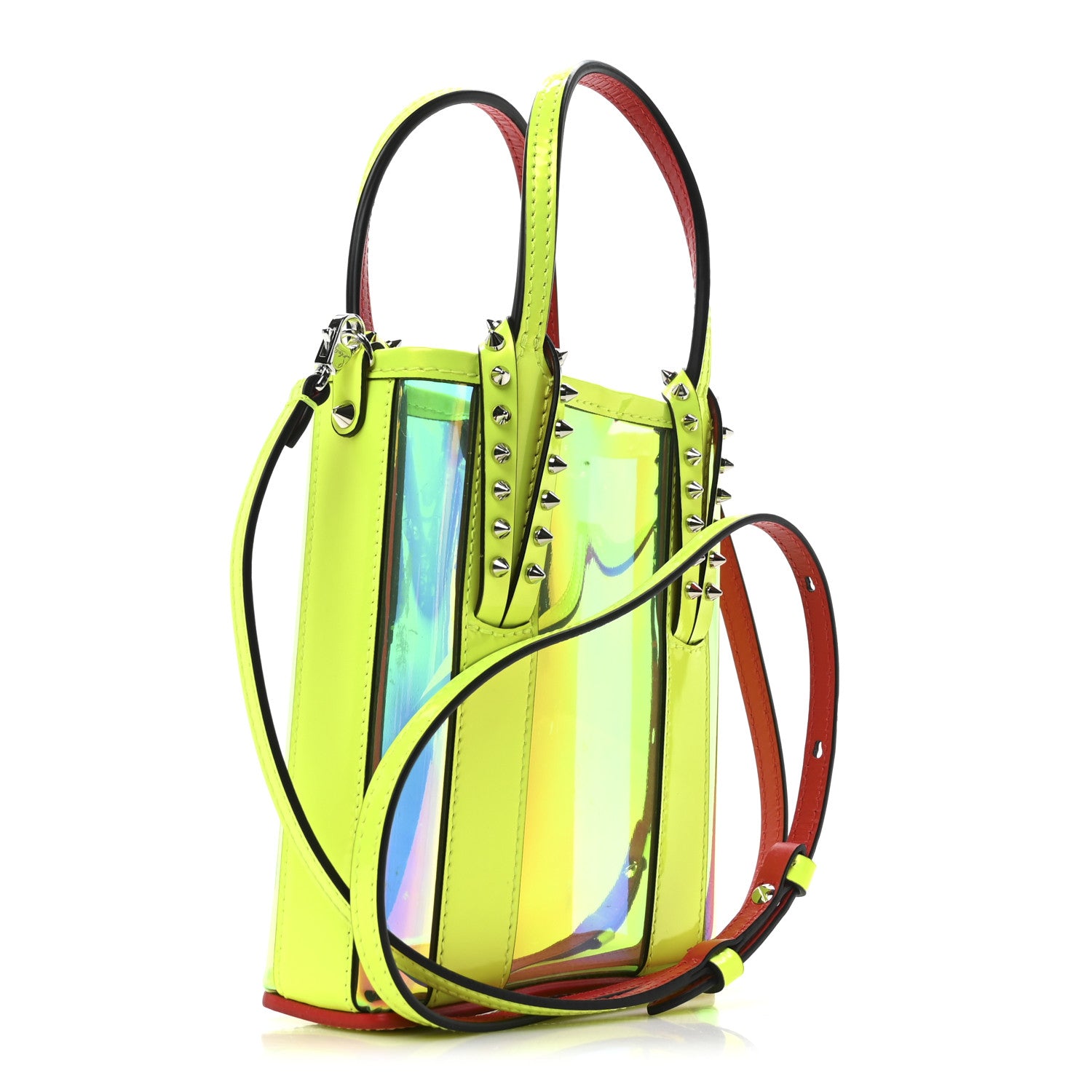 Christian Louboutin Patent Mini North South Cabata Tote Fluo Yellow 3 of 9