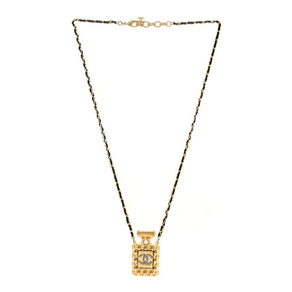 Chanel Crystal Pearl Perfume Bottle CC Necklace Gold 3 of 5