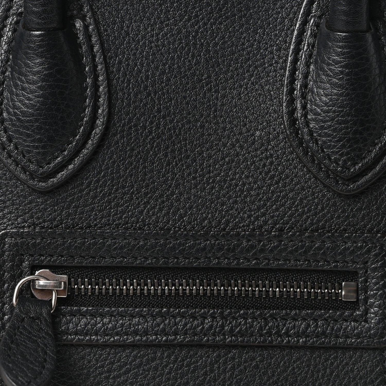 Celine Drummed Calfskin Nano Luggage Black 7 of 9