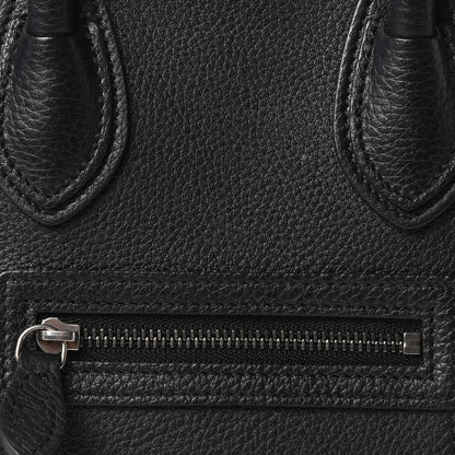 Celine Drummed Calfskin Nano Luggage Black 7 of 9