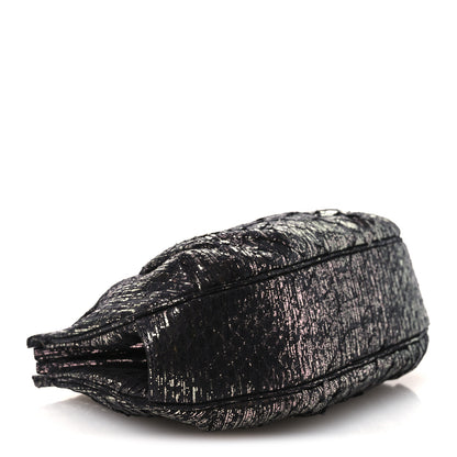 Judith Leiber Snakeskin Crystal Evening Clutch Black Silver 4 of 10