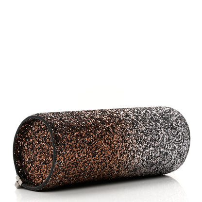 Jimmy Choo Coarse Glitter Trinket Clutch Bronze Silver 4 of 6
