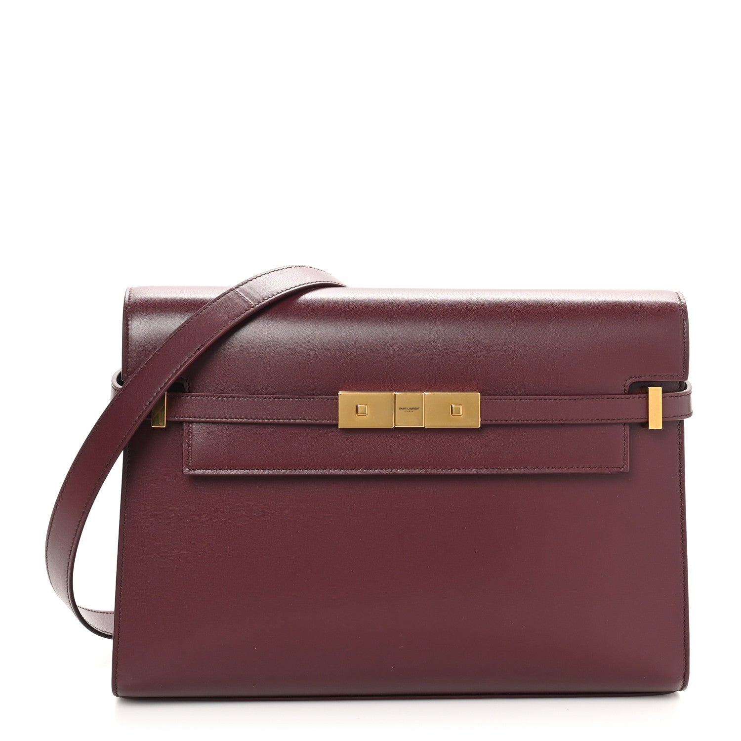Saint Laurent Smooth Calfskin Manhattan Shoulder Bag Rouge Legion 1 of 11