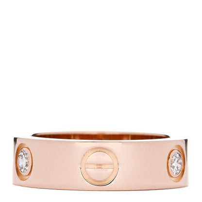 Cartier 18K Pink Gold 3 Diamond 5.5mm LOVE Ring 51 5.75 3 of 4
