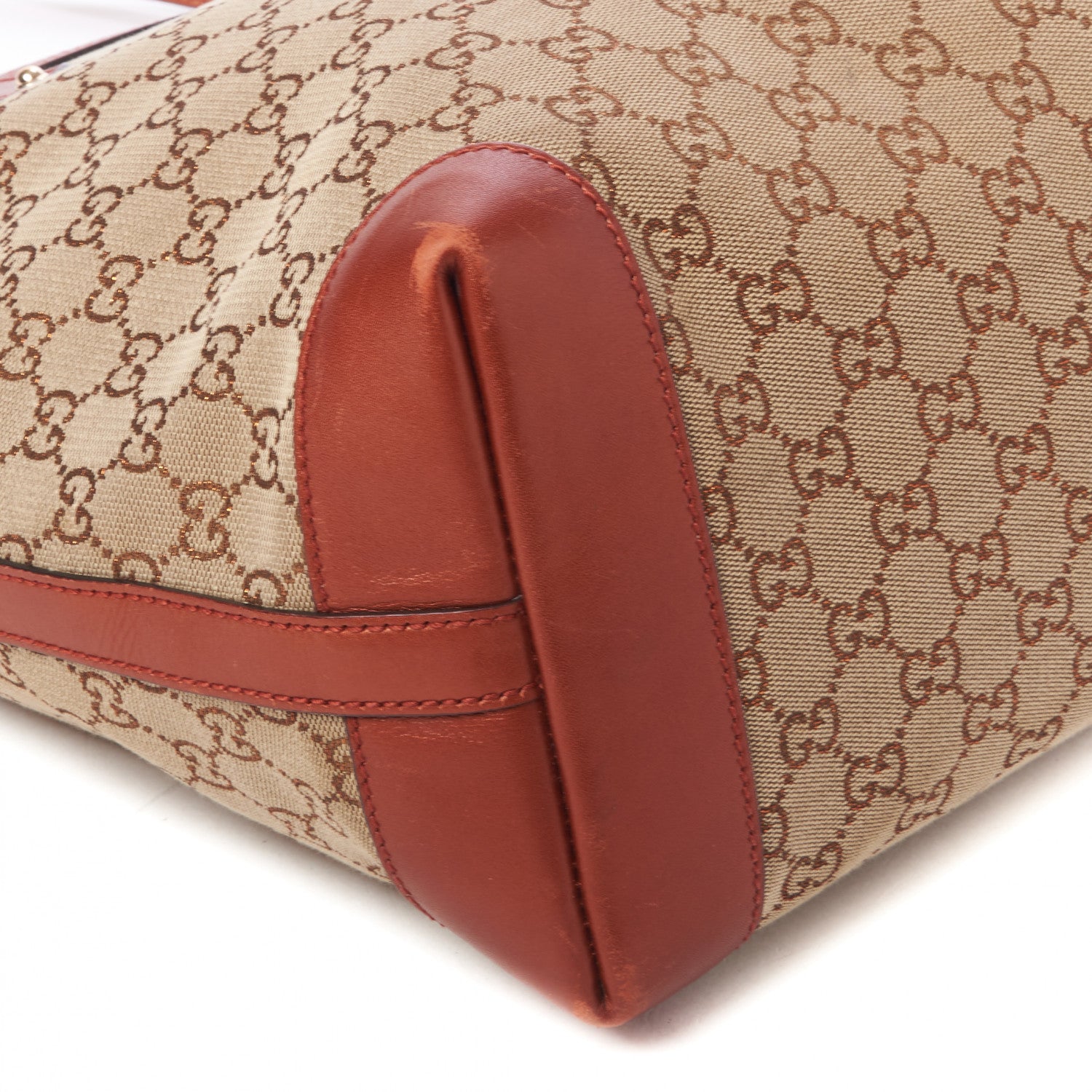 Gucci Metallic Monogram Medium Craft Tote Red 5 of 8