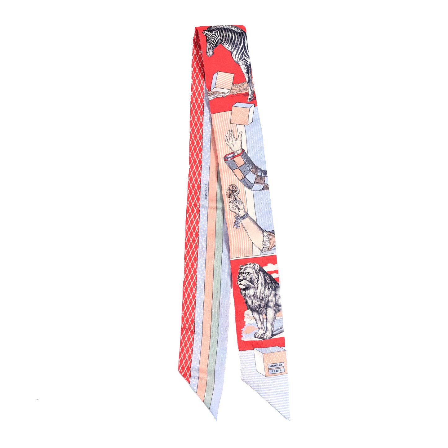 Silk Twilly Grand Theatre Nouveau Grenadine Ciel Rose