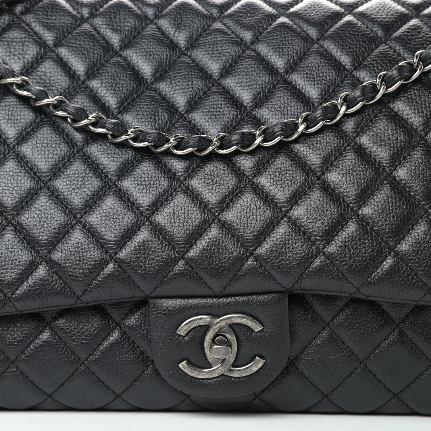 Chanel Calfskin Quilted XXL Travel Flap Bag Black 9 of 9