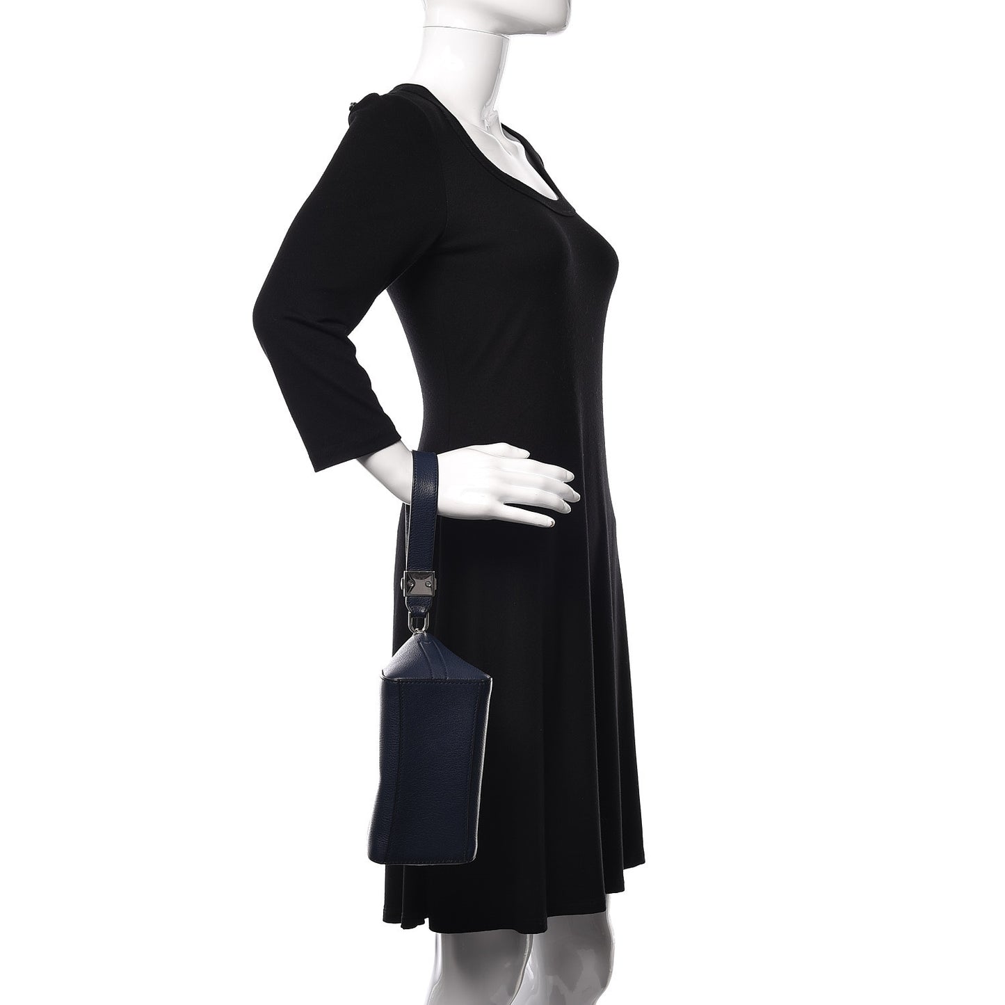 Sugar Goatskin Small Antigona Beauty Wristlet Navy
