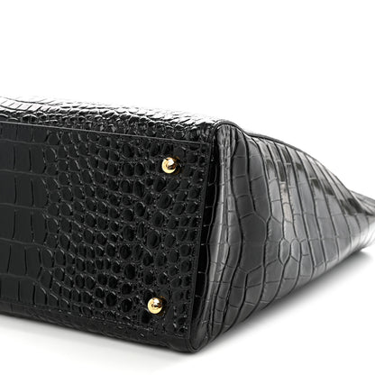 Chanel Calfskin Crocodile Embossed Archetype Large Shopping Tote Black 10 of 10