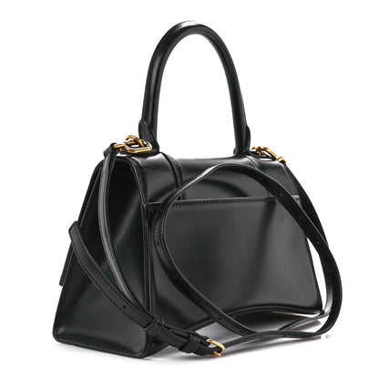 Balenciaga Shiny Box Calfskin Small Hourglass Top Handle Bag Black 3 of 11