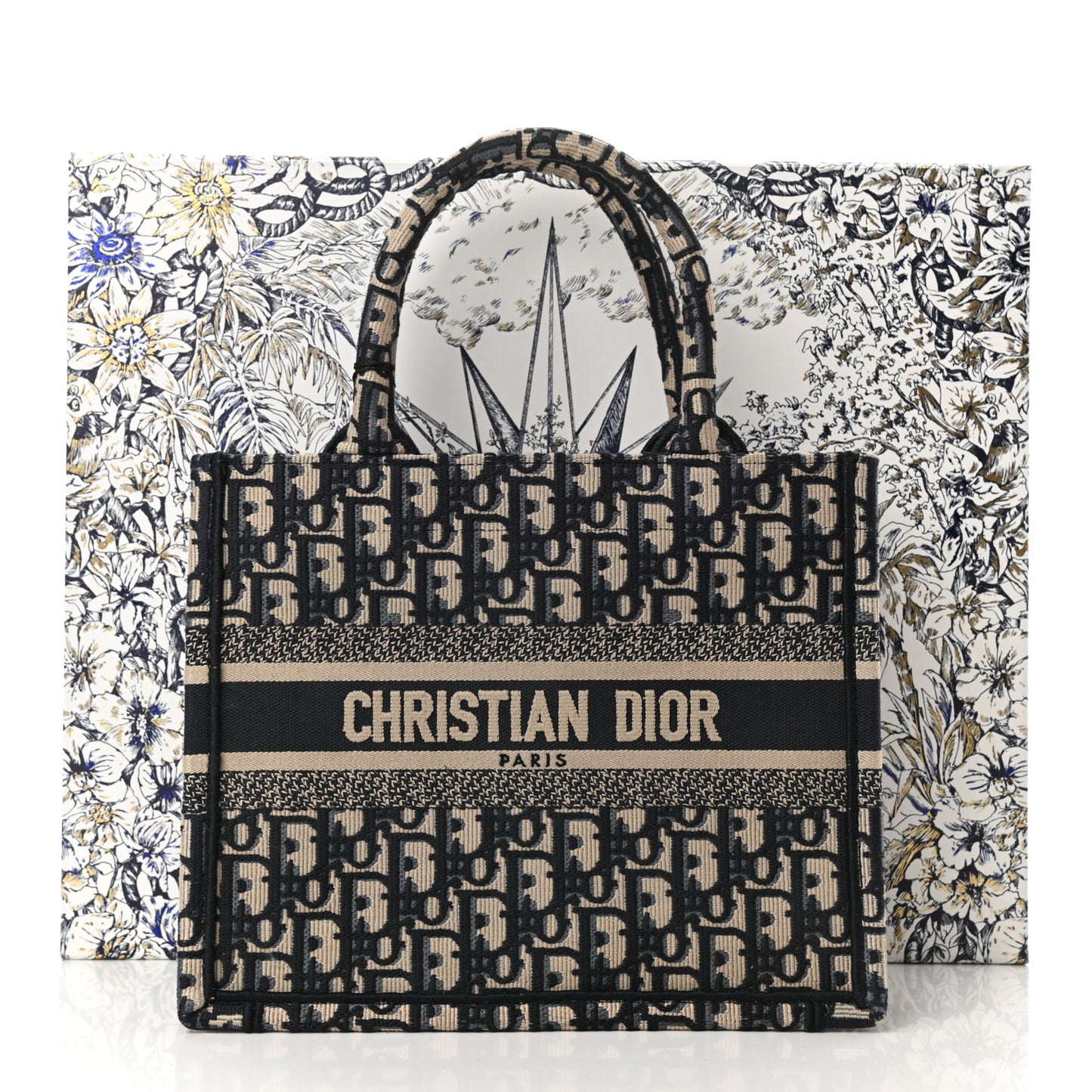 Oblique Small Book Tote Blue Multicolor