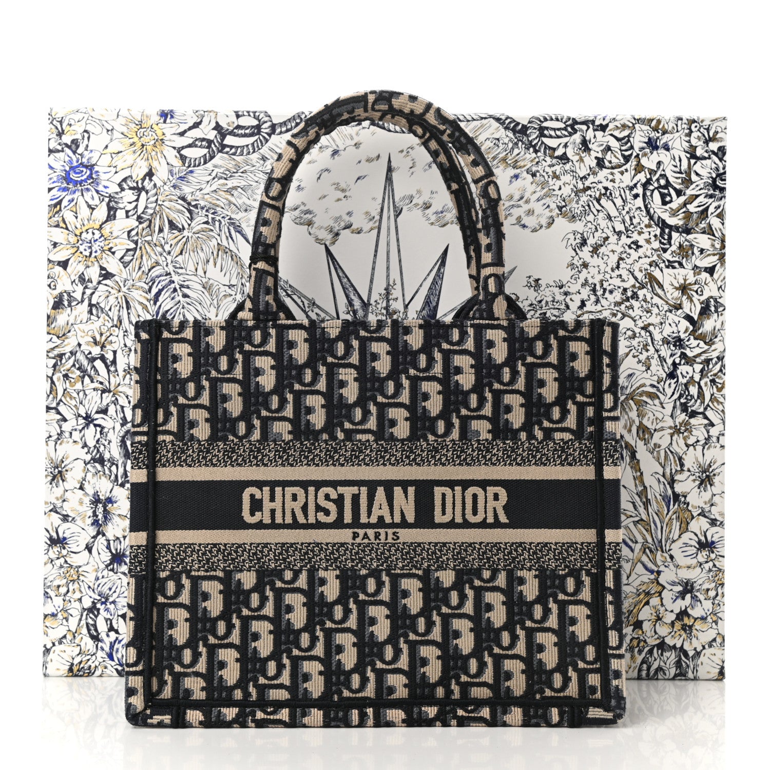 Christian Dior Oblique Small Book Tote Blue Multicolor 11 of 11
