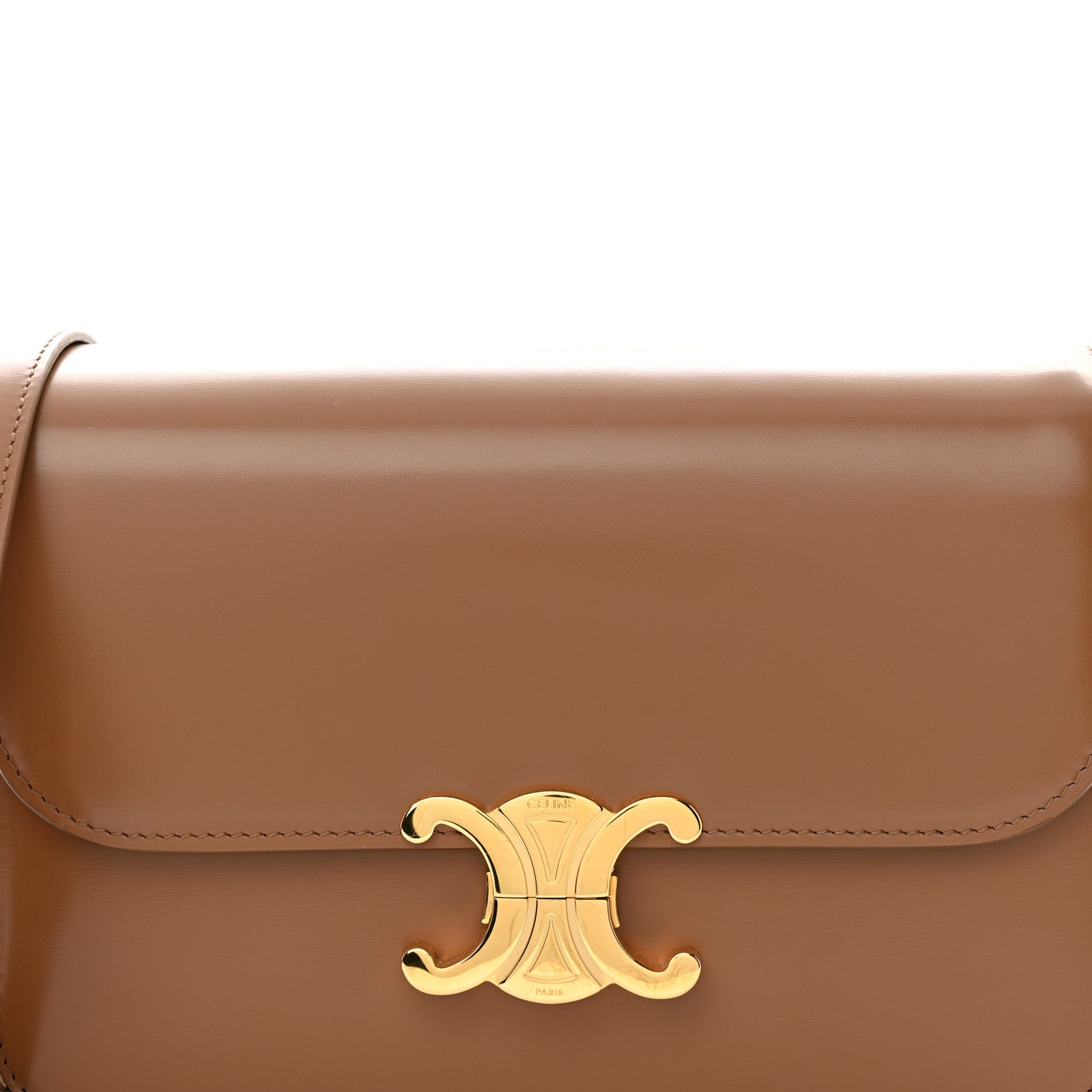 Celine Shiny Calfskin Medium Triomphe Bronze 8 of 12