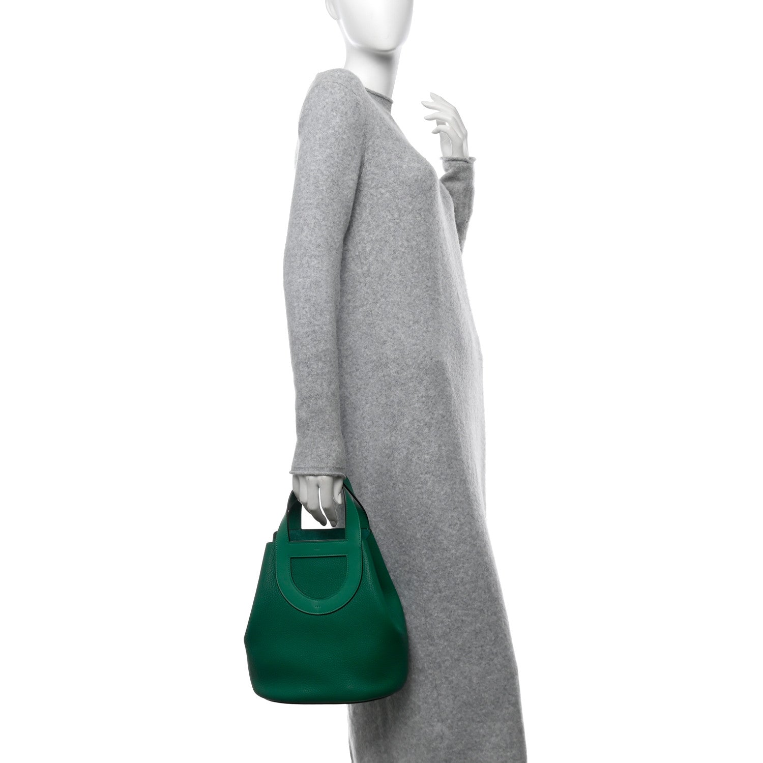 Hermes Taurillon Clemence Swift In-The-Loop 23 Bag Vert Vertigo 2 of 11