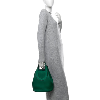 Hermes Taurillon Clemence Swift In-The-Loop 23 Bag Vert Vertigo 2 of 11