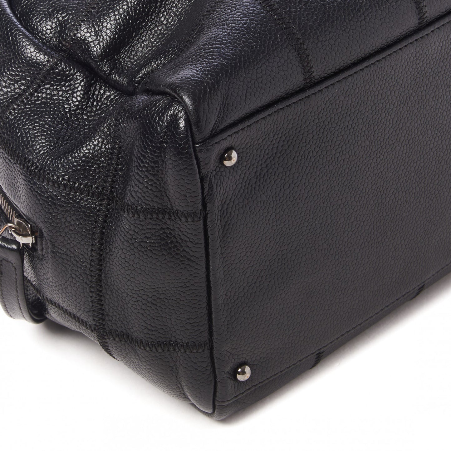 Caviar Square Stitched Tote Black