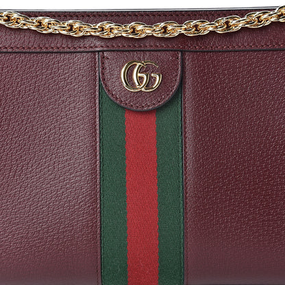 Gucci Calfskin GG Web Small Ophidia Chain Shoulder Bag Vintage Bordeaux 8 of 10