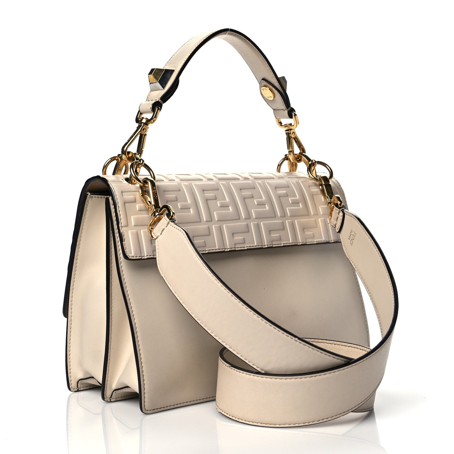 Vitello Liberty FF 1974 Embossed Kan I Shoulder Bag Camelia