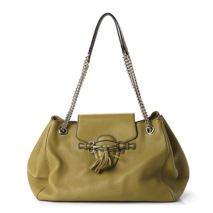 Gucci Calfskin Medium Emily Shoulder Bag Green 1 of 10