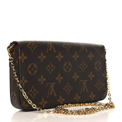 Louis Vuitton Monogram Pochette Felicie Chain Wallet Fuchsia 4 of 10