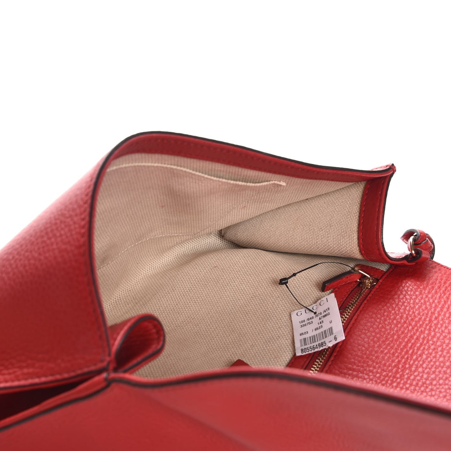 Pebbled Calfskin Medium Soho Clutch Red