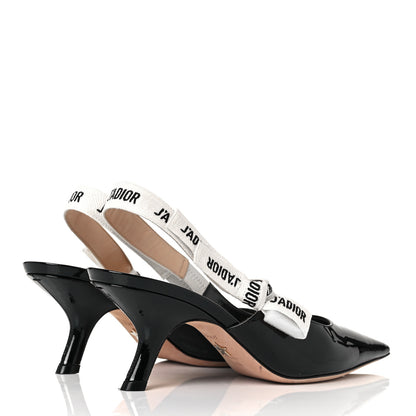 Christian Dior Patent Ribbon J'Adior Slingback 65mm Pumps 39 Black 4 of 8
