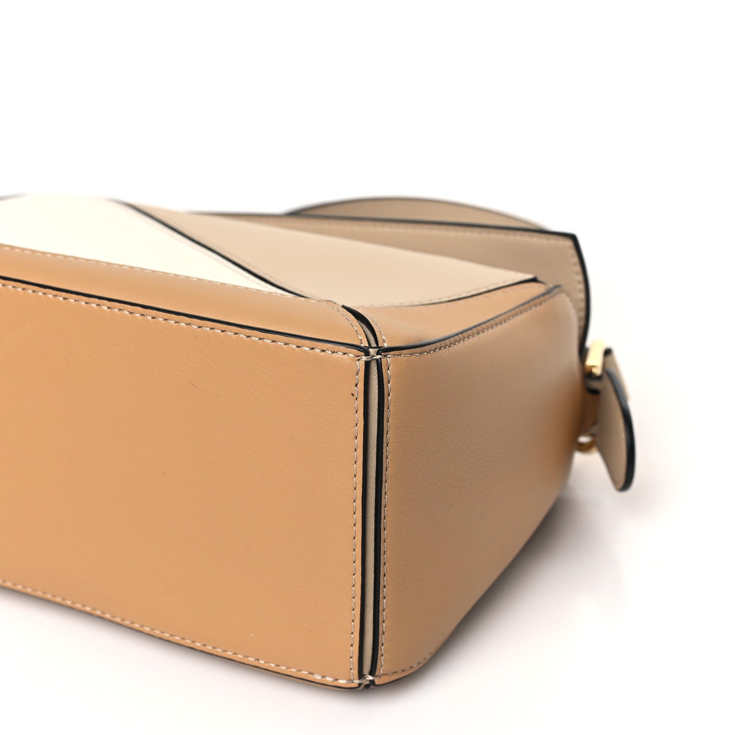 Calfskin Small Puzzle Bag Dusty Beige Soft White