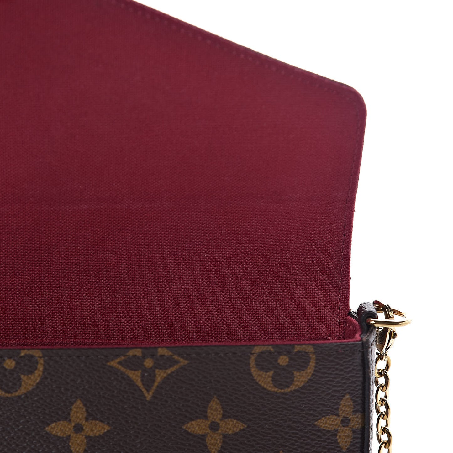 Monogram Pochette Felicie Chain Wallet Fuchsia