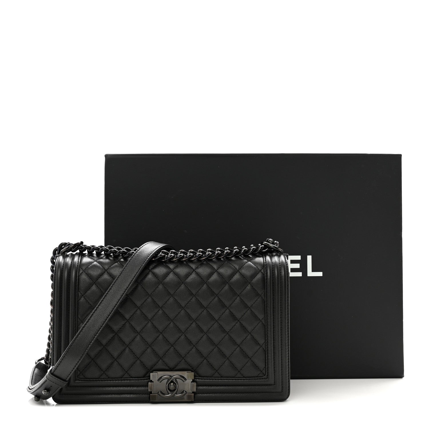 Chanel Caviar Quilted New Medium Boy Flap So Black 11 of 11