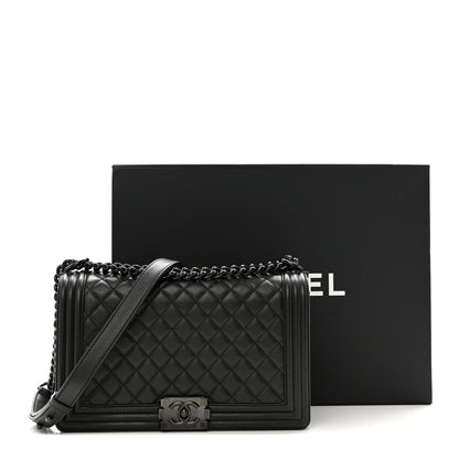 Chanel Caviar Quilted New Medium Boy Flap So Black 11 of 11