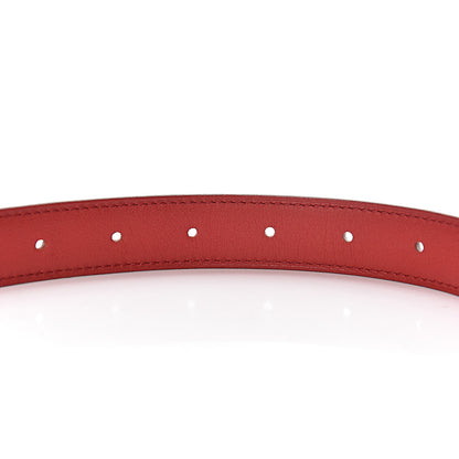 Hermes Epsom Swift 24mm Constance H Belt 100 White Rouge Vif 5 of 8