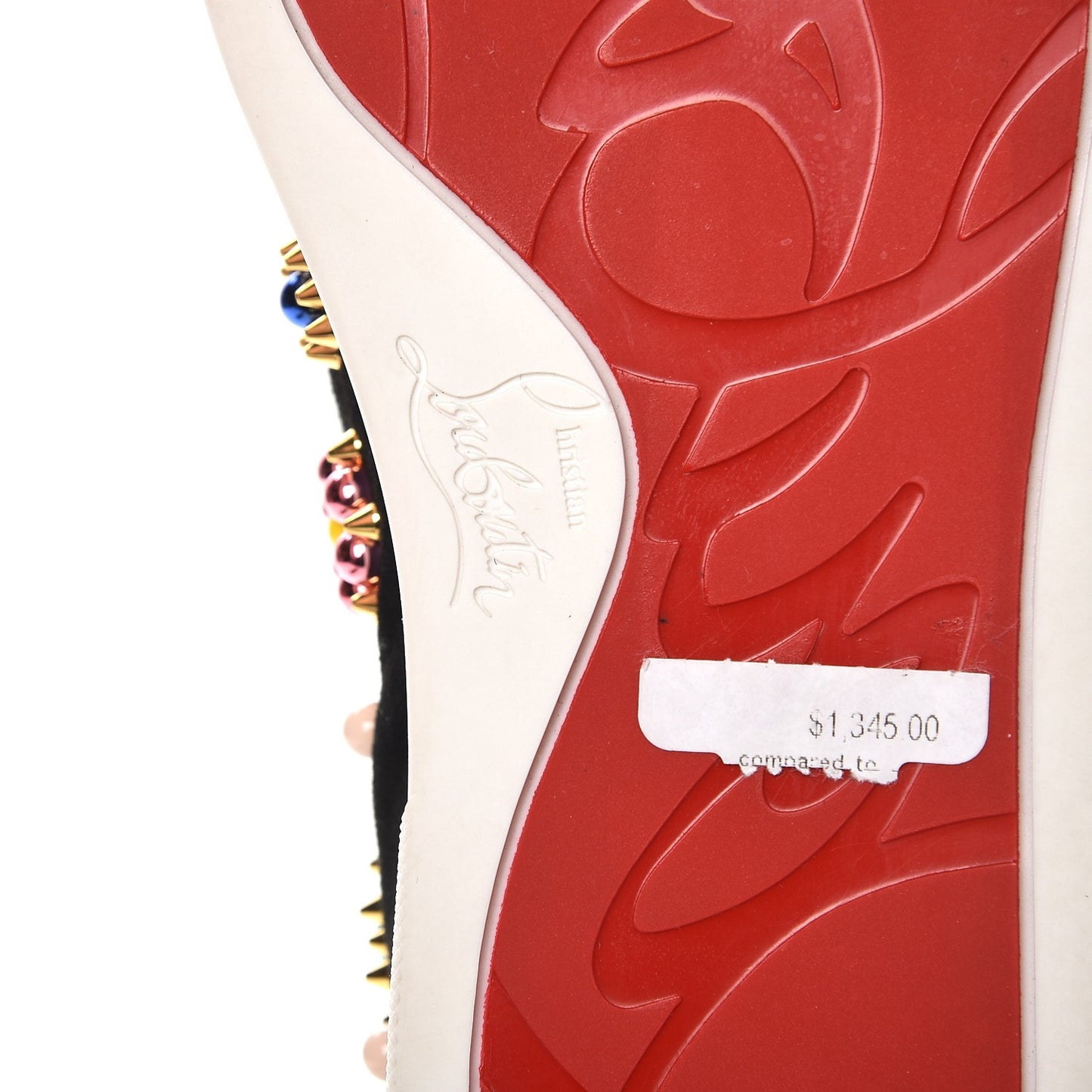 Velvet Beaded Candy Boat Flats 35 Black