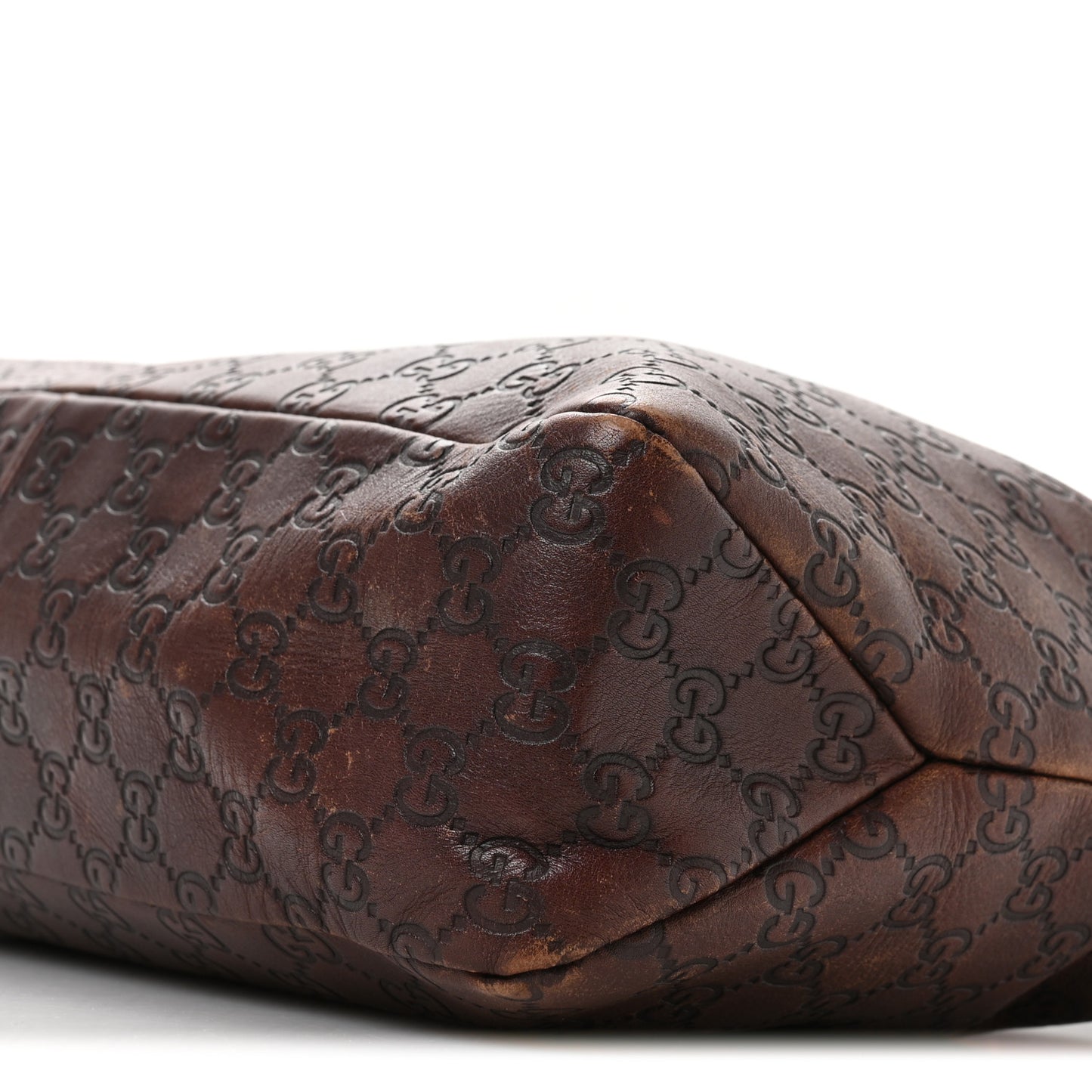 Guccissima Medium Horsebit Chain Hobo Dark Brown
