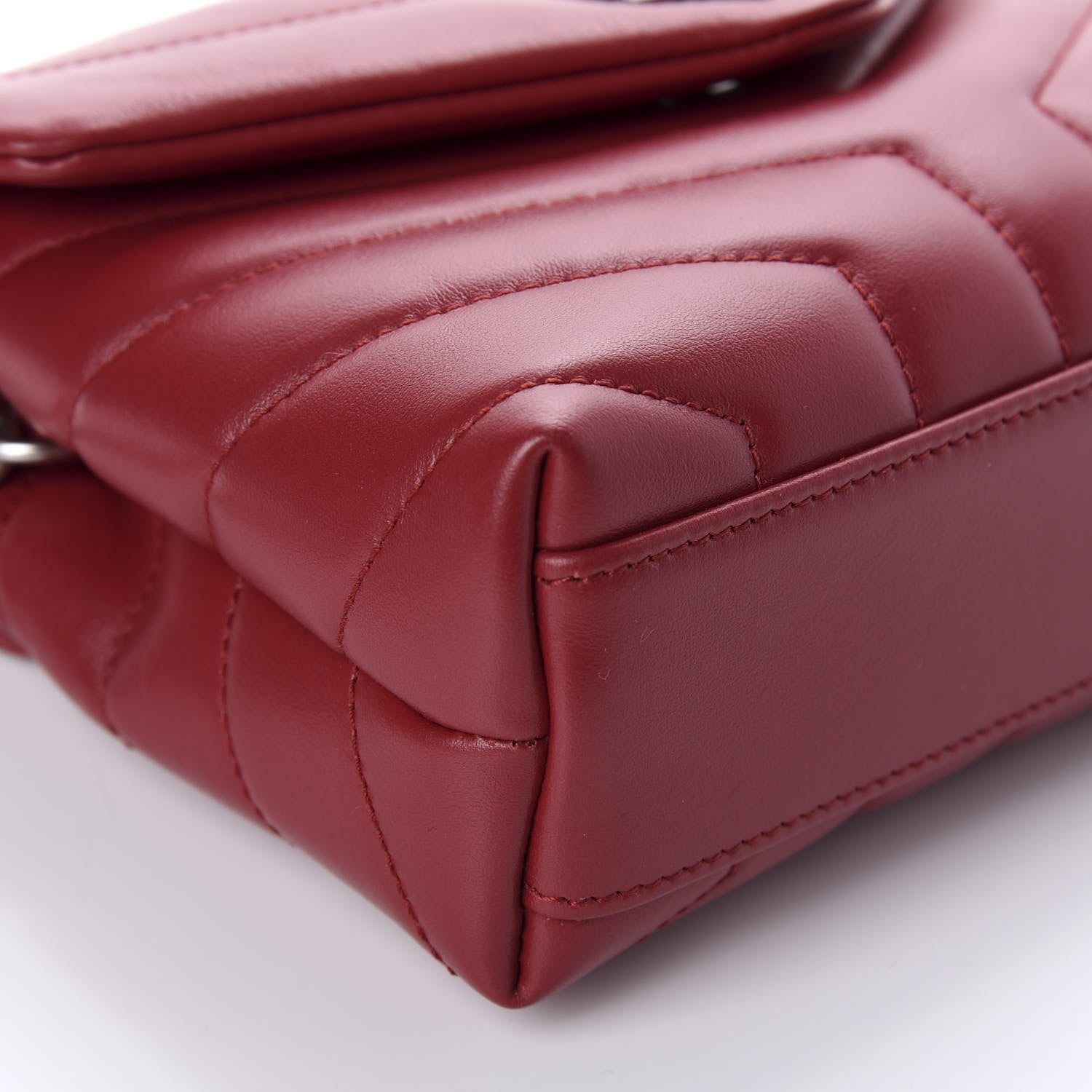 Saint Laurent Calfskin Y Quilted Monogram Toy Loulou Crossbody Bag New Lipstick 6 of 12