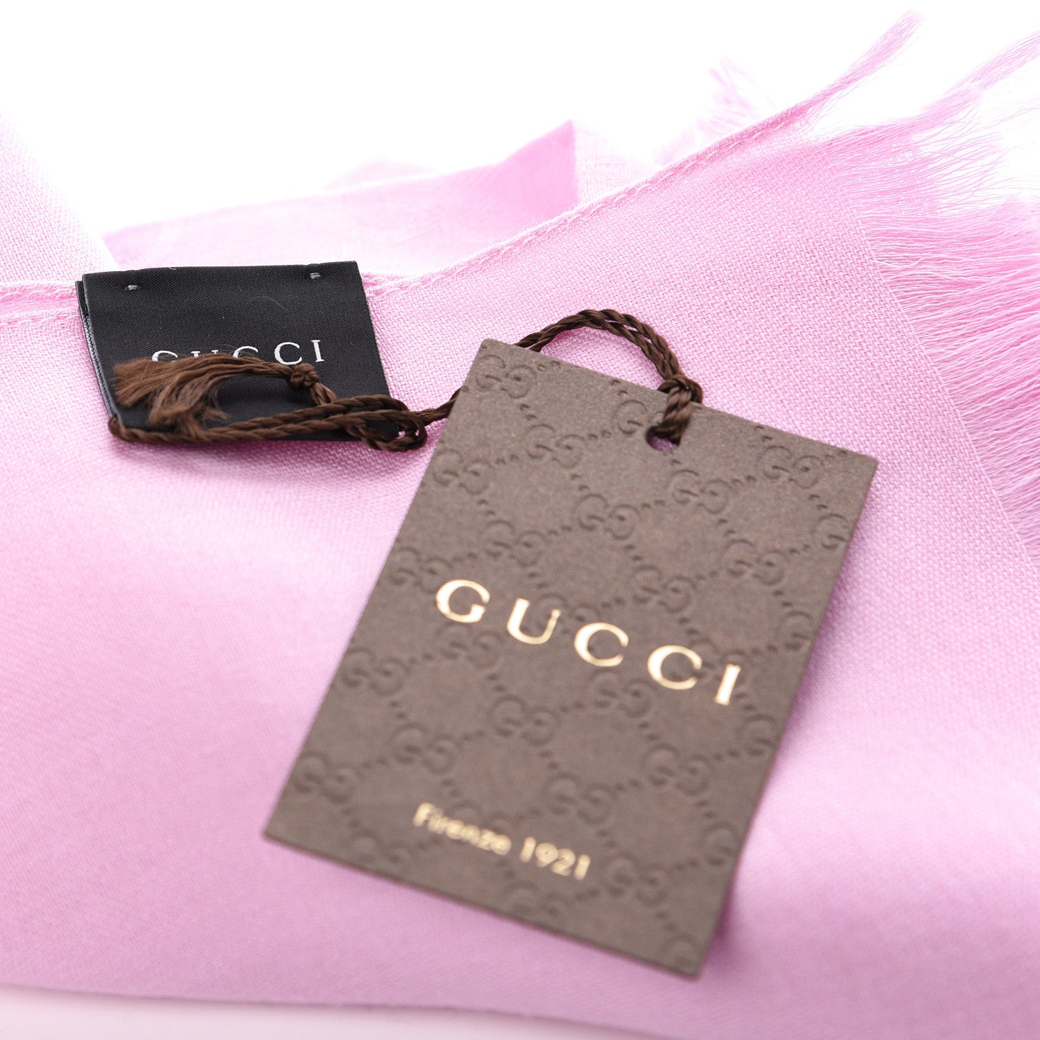 Gucci Wool Silk GG Monogram GGNat Scarf Rose 4 of 4